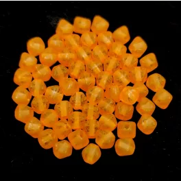   Czech Pressed Bicone Glass Bead - Crystal Matt Dyed Orange - 4mm