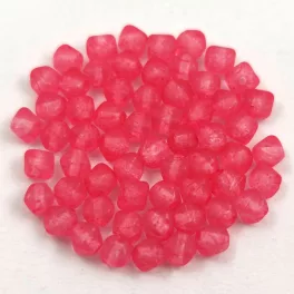   Czech Pressed Bicone Glass Bead - Crystal Matt Dyed Watermelon - 4mm