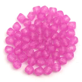   Czech Pressed Bicone Glass Bead - Crystal Matt Dyed Fuchsia - 4mm