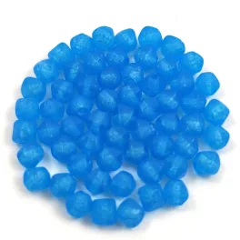   Czech Pressed Bicone Glass Bead - Crystal Matt Dyed Capri - 4mm