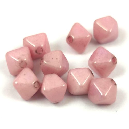 Czech glass bead - Bicone - 6mm - Alabaster Pink Luster