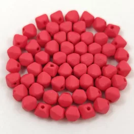 Czech glass bead - Bicone - 4mm - White Opal Matt Red