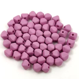   Czech glass bead - Bicone - 4mm - White Opal Matt Light Mauve