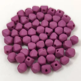Czech glass bead - Bicone - 4mm - White Opal Matt Mauve
