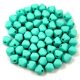 Cseh préselt üveg gyöngy - Bicone - 4mm - White Opal Matt Turquoise