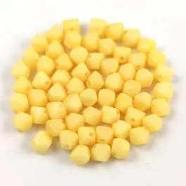 Czech glass bead - Bicone - 4mm - Alabaster Matt Milky Gold
