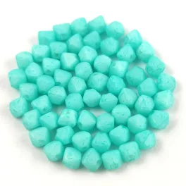   Czech glass bead - Bicone - 4mm - Alabaster Matt Milky Turquoise