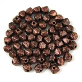 Czech glass bead - Bicone - 4mm - Jet Polychrome Dark Bronze