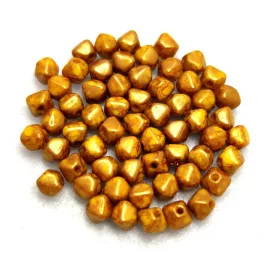 Czech glass bead - Bicone - 4mm - Yellow Bronze