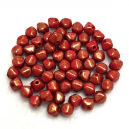 Czech glass bead - Bicone - 4mm - Red Bronze Luster