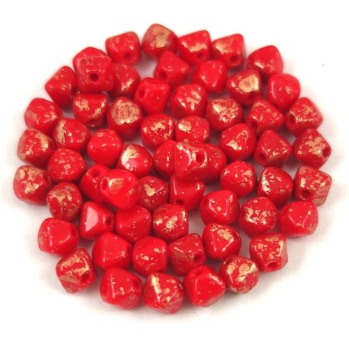 Czech glass bead - Bicone - 4mm - Red Bronz Patina