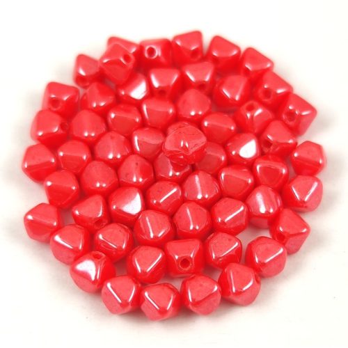 Czech glass bead - Bicone - 4mm - Bright Red Luster