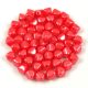 Cseh préselt üveg gyöngy - Bicone - 4mm - Bright Red Luster