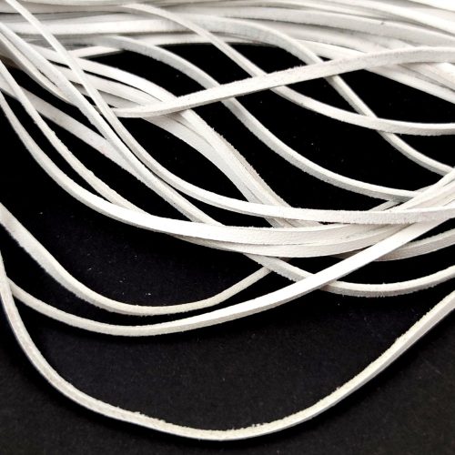 Suede Leather Cord - White - 75cm