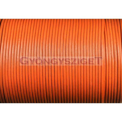 Round Leather Cord - orange - 2mm