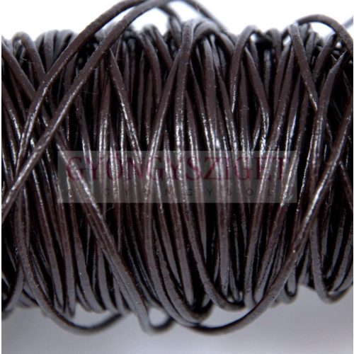 Round Leather Cord - dark brown - 1.5mm
