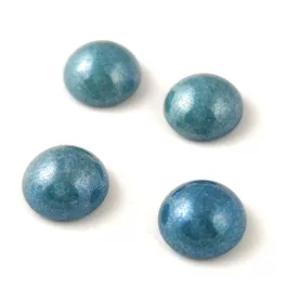 Cseh üveg kaboson - Alabaster Blue Luster - 10mm