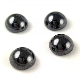 Cseh üveg kaboson - Hematit - 10mm