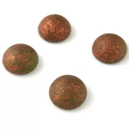 Cseh üveg kaboson - Emerald Etched Copper - 12mm