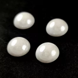 Cseh üveg kaboson - Alabaster Luster - 14mm