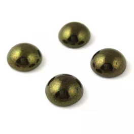 Cseh üveg kaboson - Metallic Green - 14mm