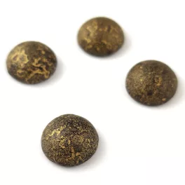 Cseh üveg kaboson - Jet Etched Gold - 14mm