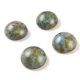 Czech Glass Cabochon - Alabaster Blue Brown Luster - 16mm