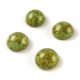 Czech Glass Cabochon - Alabaster Brown Green Luster - 16mm