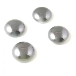 Czech Glass Cabochon - Alabaster Grey Iris - 18mm