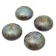 Czech Glass Cabochon - Alabaster Brown Blue Luster - 18mm