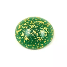 Cseh üveg kaboson - Forest Green Splash - 18mm