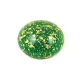 Cseh üveg kaboson - Forest Green Splash - 18mm