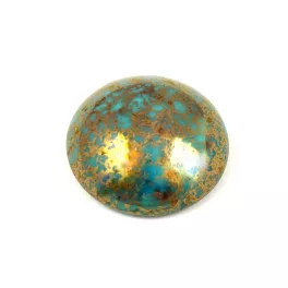 Cseh üveg kaboson - Turquoise Green Bronze - 18mm