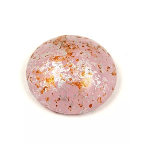 Cseh üveg kaboson - Rose Water Opal Tweedy - 18mm