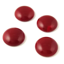 Czech Glass Cabochon - Dark Red - 18mm