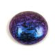 Czech Glass Cabochon - Jet Blue Iridescent - 25mm