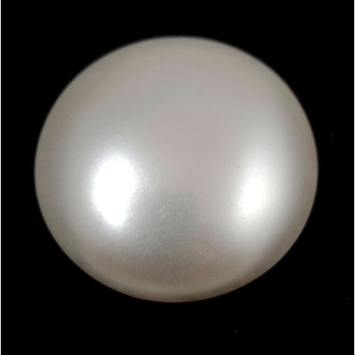 Czech Glass Cabochon - Alabaster Pearl Shine White - 25mm