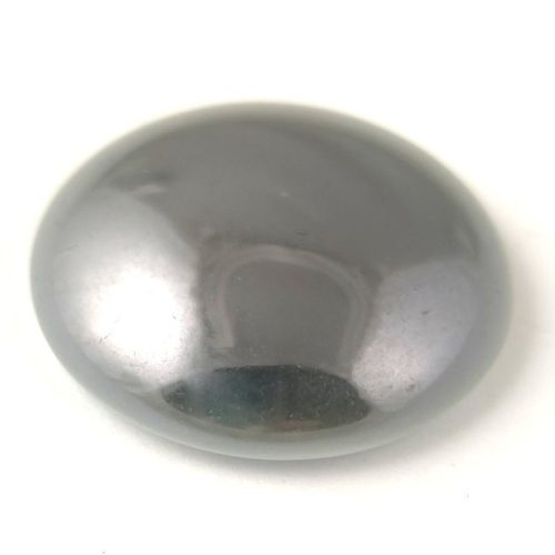 Czech Glass Cabochon - Alabaster Grey Iris - 25mm
