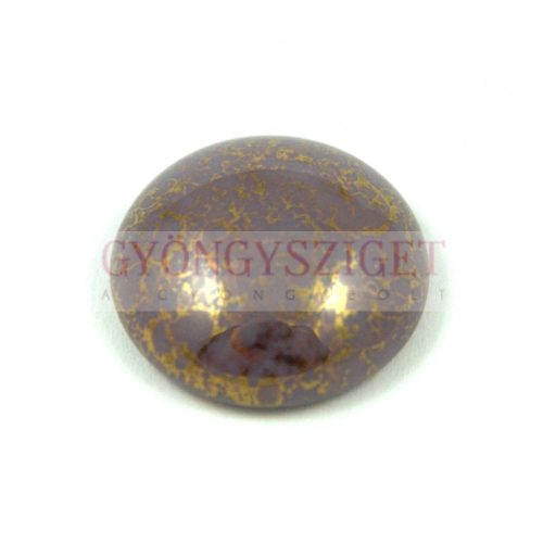Cseh üveg kaboson - purple bronze - 25mm