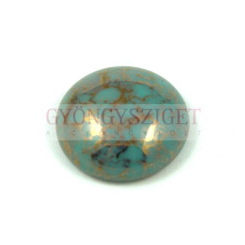 Czech Glass Cabochon - Turquoise Bronze - 25mm