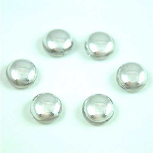 Candy - Czech 2 Hole Pressed Glass Bead - Silver - 12mm