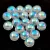 Candy - Czech Pressed Glass Bead - Crystal Blue Rainbow - 6mm