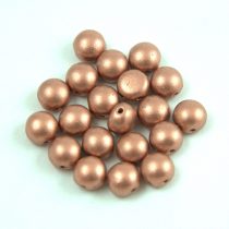   Candy - Cseh préselt kétlyukú gyöngy - Matte Metallic Copper - 6mm