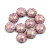   Candy - Cseh préselt kétlyukú gyöngy - Alabaster Purple Bronze Luster - 6mm