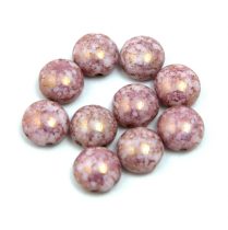   Candy - Cseh préselt kétlyukú gyöngy - Alabaster Purple Bronze Luster - 8mm