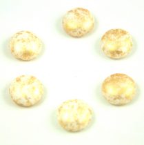   Candy - Cseh préselt kétlyukú gyöngy - Alabaster Gold Patina - 12mm