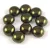 Candy - Czech Pressed Glass Bead - Jet Metallic Green - 8mm