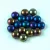 Candy - Czech Pressed Glass Bead - Jet Purple Green Iris - 6mm