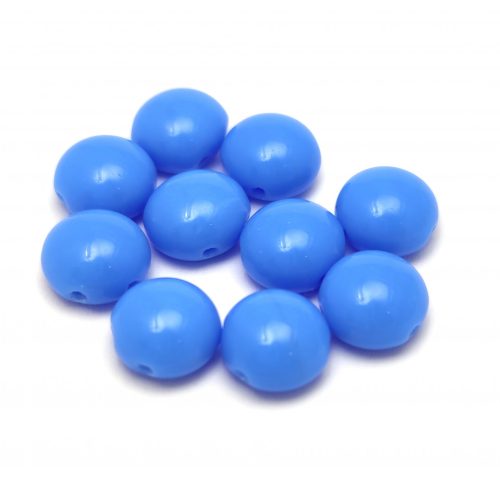 Candy - Cseh préselt kétlyukú gyöngy - Sapphire Blue - 8mm