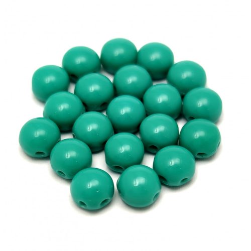 Candy - Czech Pressed Glass Bead - Turquoise Green - 6mm